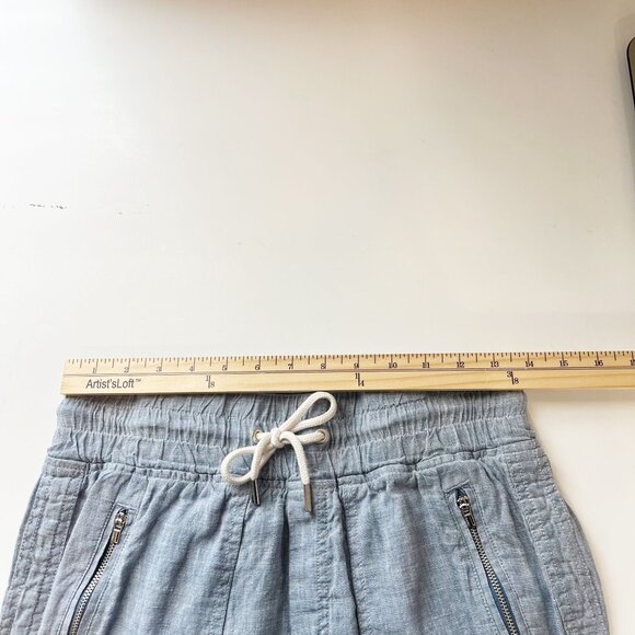 Athleta Cabo Linen Jogger Pants in Light Blue Chambray Coastal Athleisure Size 0 - Picture 6 of 8